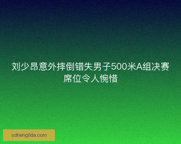 刘少昂意外摔倒错失男子500米A组决赛席位令人惋惜