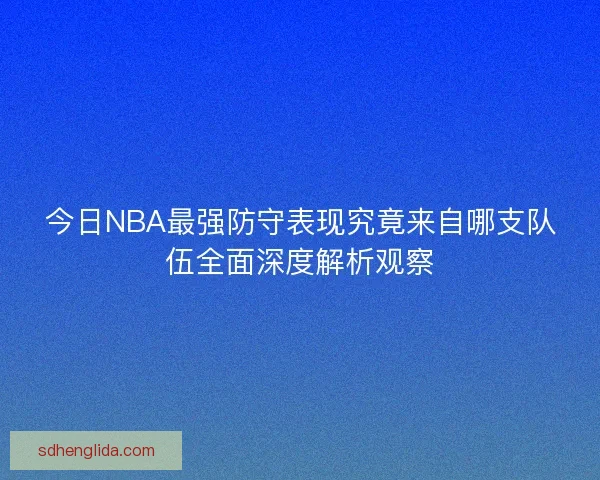 今日NBA最强防守表现究竟来自哪支队伍全面深度解析观察 今日NBA最强防守表现究竟来自哪支队伍全面深度解析观察