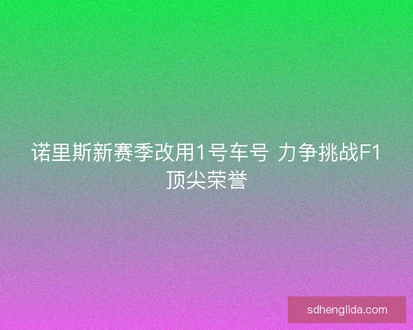 诺里斯新赛季改用1号车号 力争挑战F1顶尖荣誉 诺里斯新赛季改用1号车号 力争挑战F1顶尖荣誉