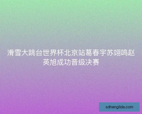 滑雪大跳台世界杯北京站葛春宇苏翊鸣赵英旭成功晋级决赛